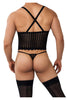 CandyMan 99654X Mesh Two Piece Set Color Black