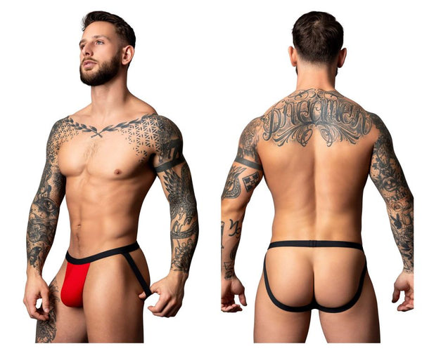 Male Power 349-300 Hot Mesh Jock Color Black-Red