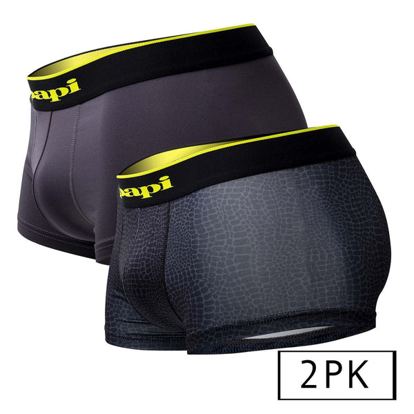 papi Mens Brazilian Microflex Trunk Boxer Briefs 2PK Comfort Fit Underwear  Small