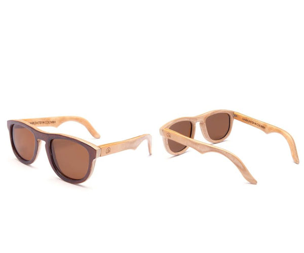 Alice Shoal 1005 San Felipe Maple Wood Sunglasses Polarized Lenses Color Brown