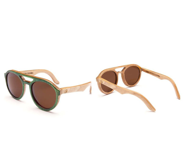 Alice Shoal 1010 McBean Lagoon Maple Wood Sunglasses Polarized Lenses Color Brown