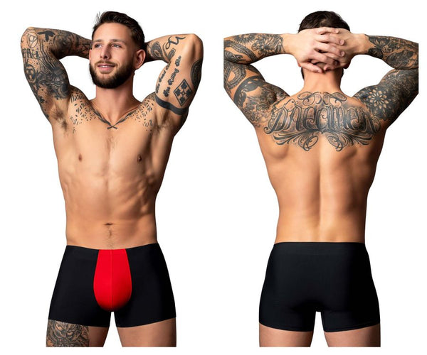 Male Power 154-300 Hot Mesh Pouch Short Color Black-Red