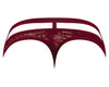 Male Power 446-289 Lucifer Cut Out Strappy Thong Color Burgundy