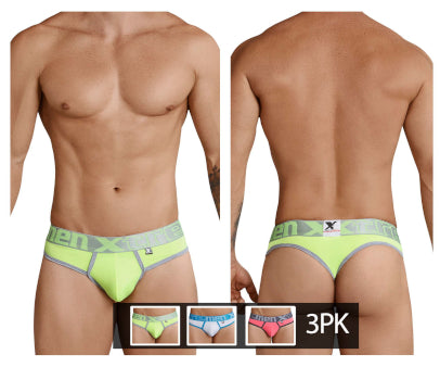 Xtremen 91031X-3 3PK Thongs Color Green-White-Fuchsia