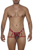 CandyMan 99671 Lace Jock Thongs Color Red-Print