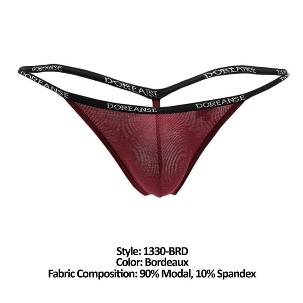 Doreanse 1330-BRD Ribbed Modal T-thong Color Bordeaux - Pikante Underwear