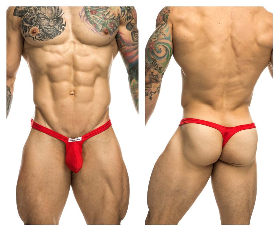 JUSTIN+SIMON XSJBU02 Bulge Thongs Color Red