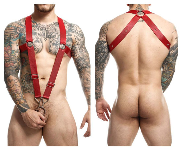 MaleBasics DMBL05 DNGEON Crossback Harness Color Cherry