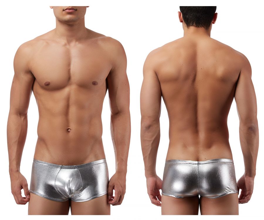 Male Power 153070 Heavy Metal Mini Short Boxer Briefs Color Silver -  Pikante Underwear